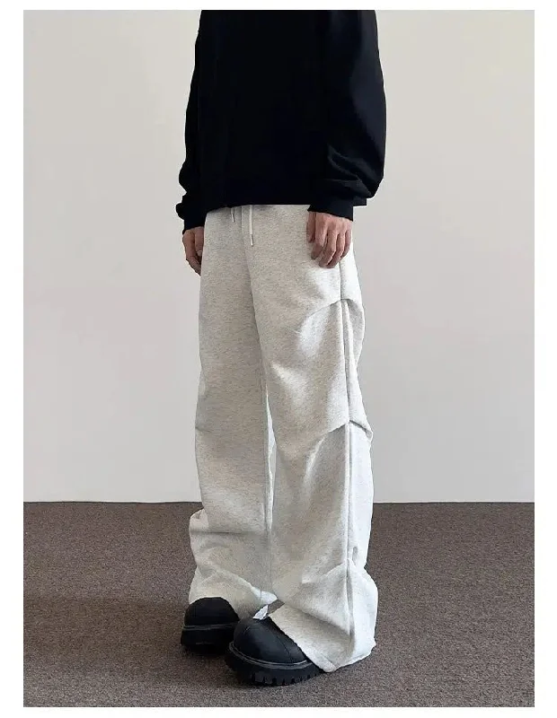 Drawcord Pleats Clean Fit Sweatpants