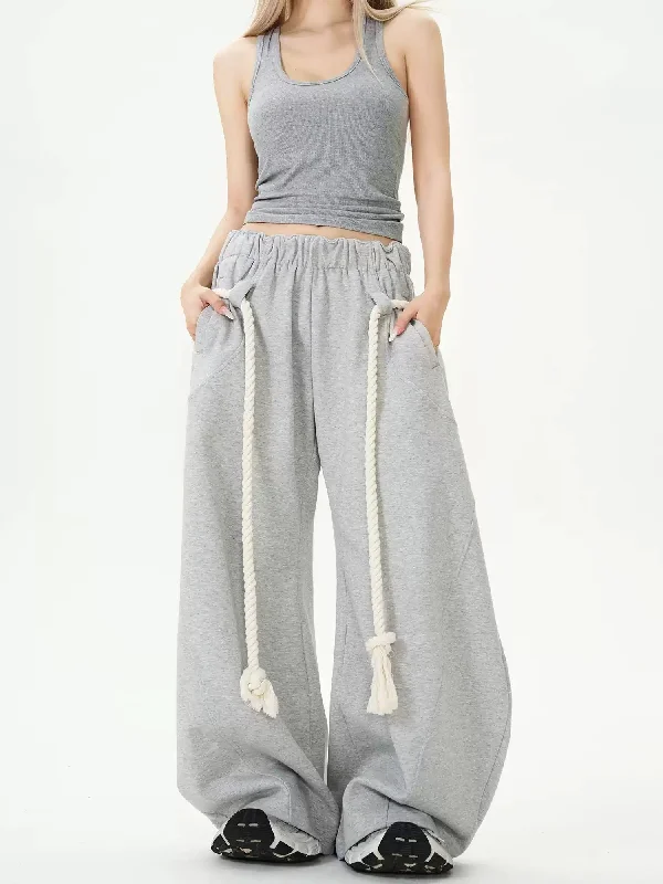 Thick Rope Wide Leg Sweatpants