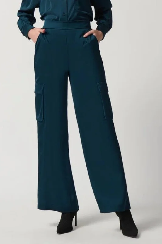 Joseph Ribkoff Alpine Green Pull On Wide-Leg Cargo Pants 234117