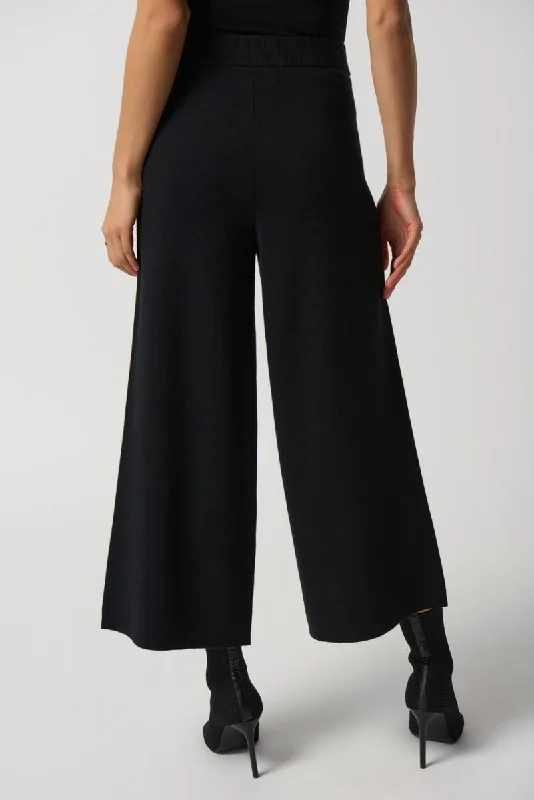 Joseph Ribkoff Drawstring Pull On Cropped Wide-Leg Knit Pants 233908