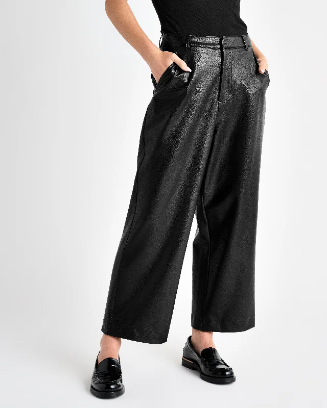 VEGAN LEATHER ANKLE TROUSER