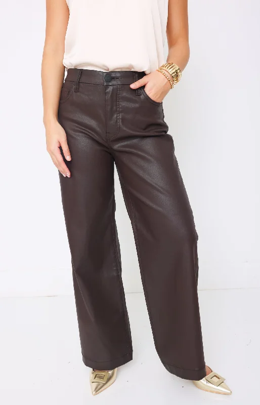 KUT: Meg High Rise Wide Leg Jeans, CHOCOLATE