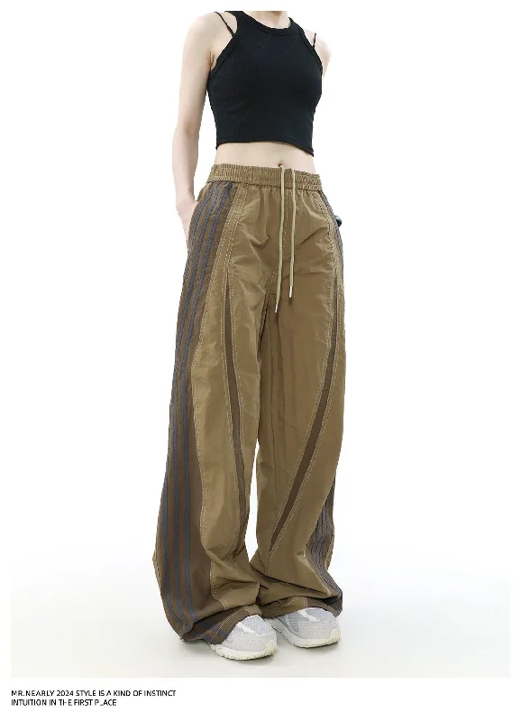 Side Stripes Stitched Contrast Track Pants