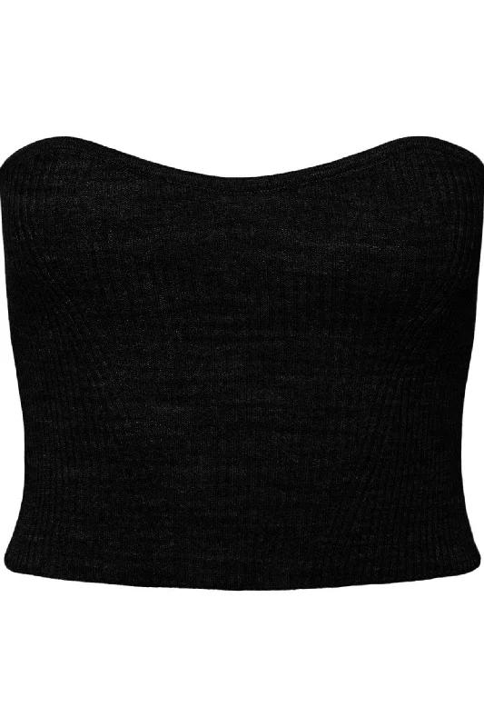 Angie Knit Tube Top - Sort