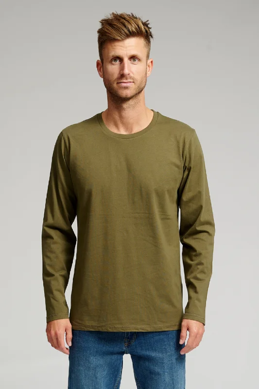 Basic Langærmet T-shirt - Armygrøn