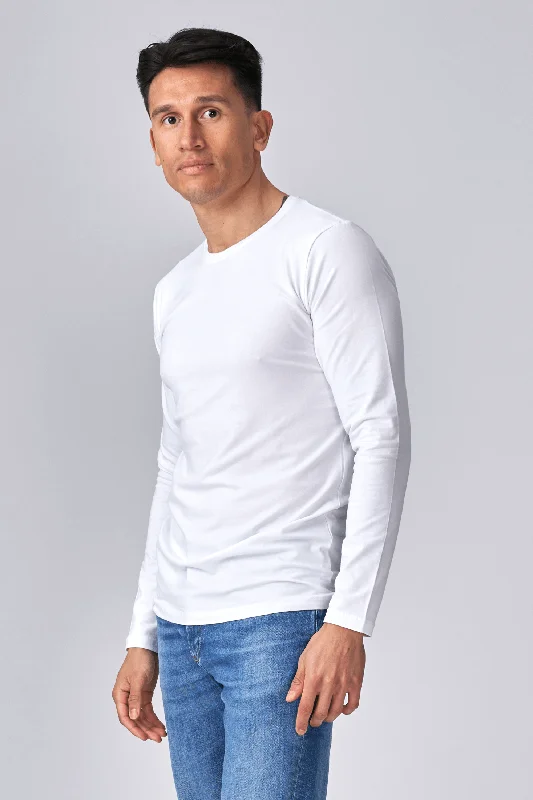 Langærmet Muscle T-shirt - Hvid