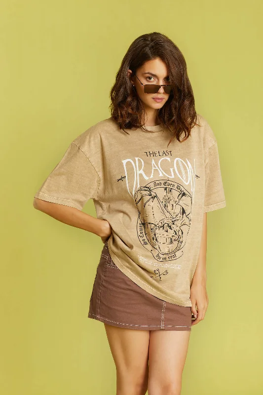 The Last Dragon Faded Effect Oversized T-shirt