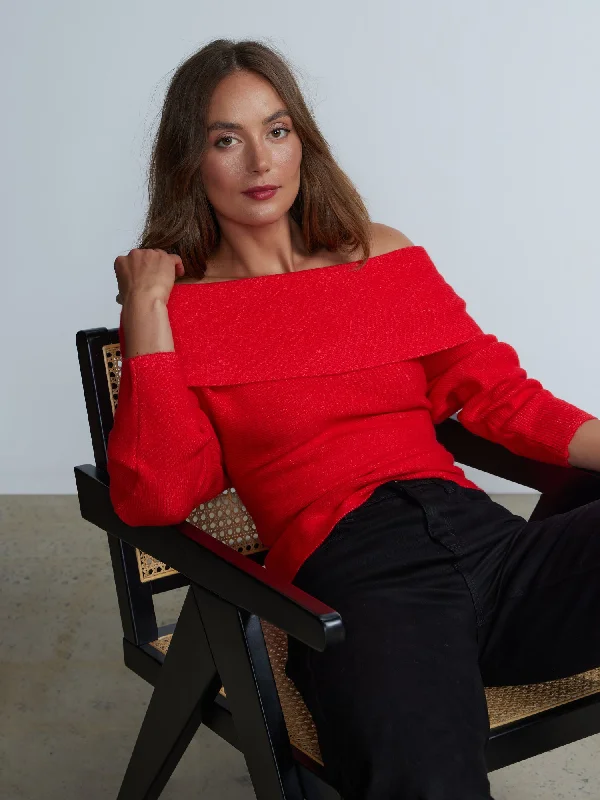 Off-The-Shoulder Dolman Sleeve Sweater