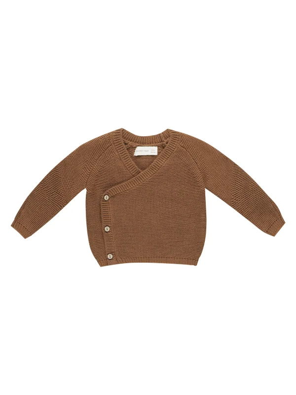 Organic Knit Wrap Top, Cinnamon