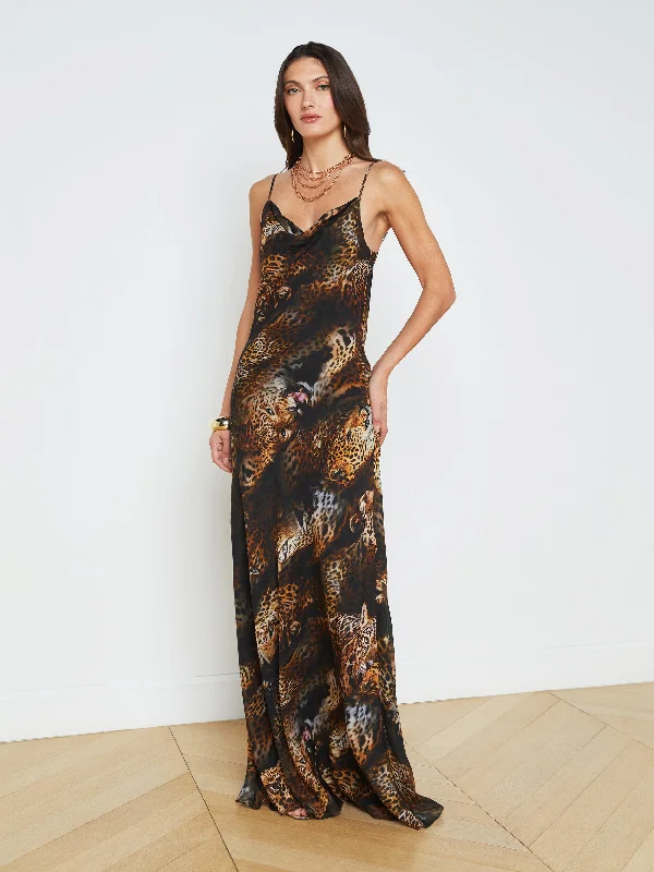 Christine Silk Leopard-Print Dress