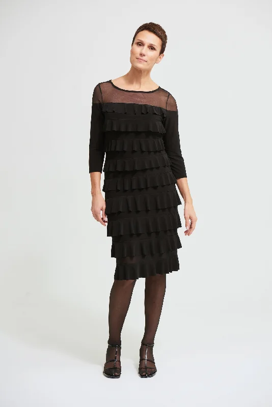 Joseph Ribkoff Mesh Frill Detail Dress