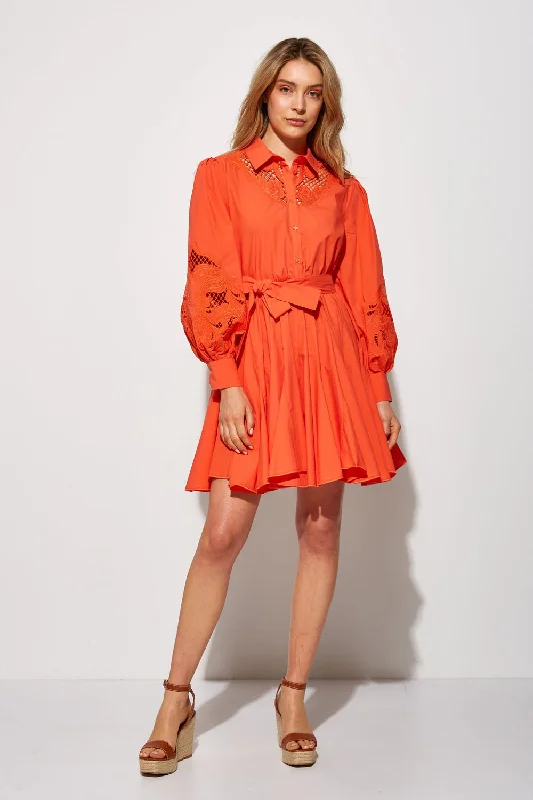 Md'M Tomato Poplin Dress