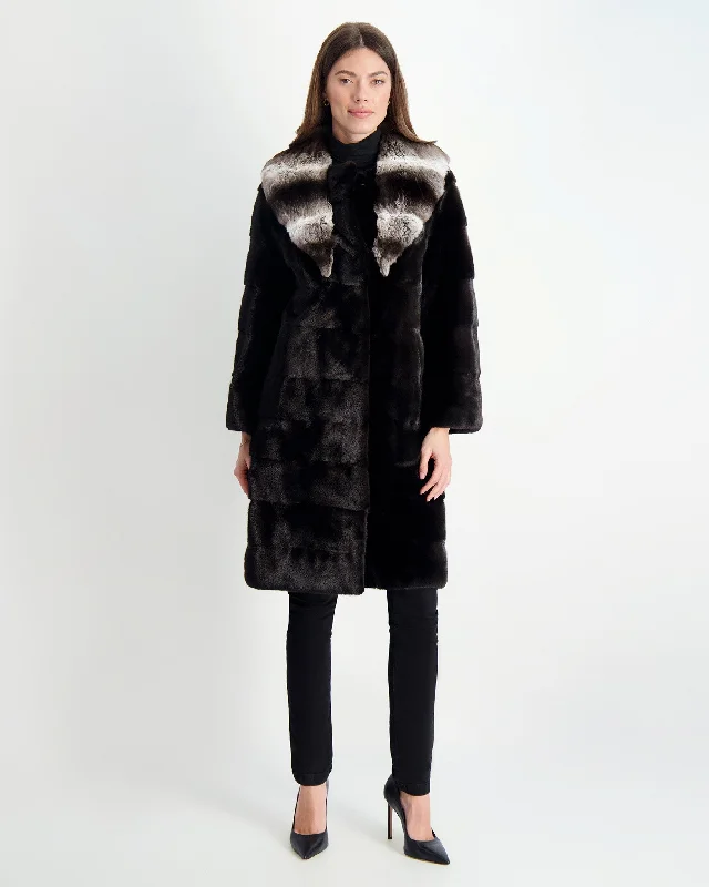 Mink Short Coat Chinchilla Collar