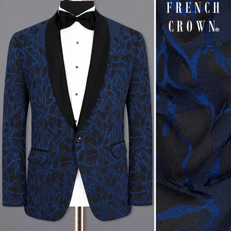 Downriver Blue with Thunder Black Tuxedo Designer Blazer