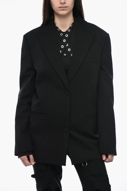 Off-White Tomboy Blazer with Peak Lapel