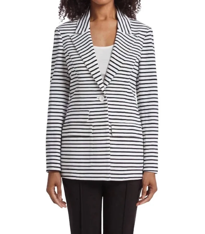 Stripe Hailey Blazer In Black/white