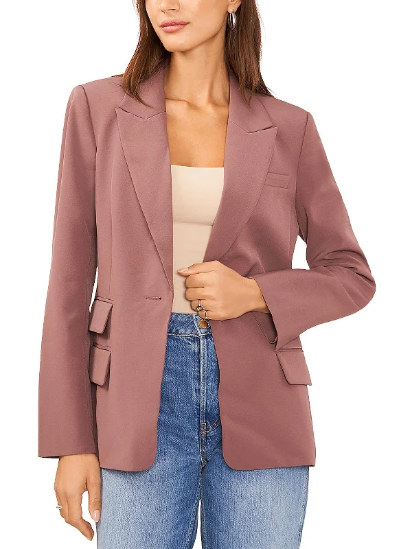 Womens Crepe One-Button Blazer