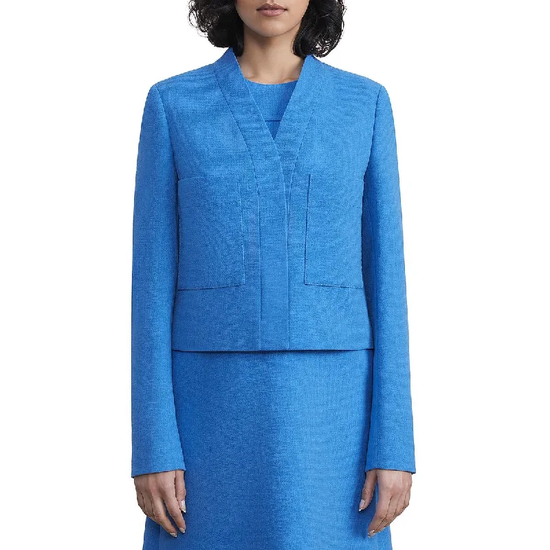 Womens Wool Suit Separate Collarless Blazer