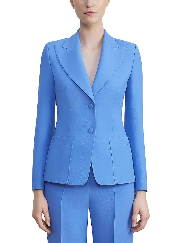 Womens Wool Suit Separate Two-Button Blazer