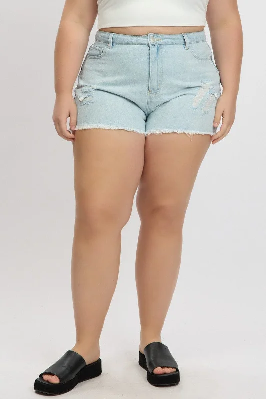 Denim Relaxed Shorts High Rise