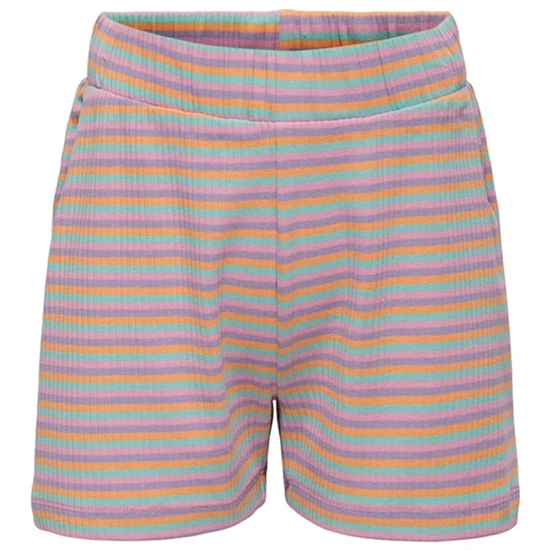 Kids ONLY Purple Rose Amelia Multistripe Shorts