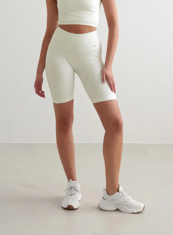 Off-White Ribbed Seamless Biker Shorts