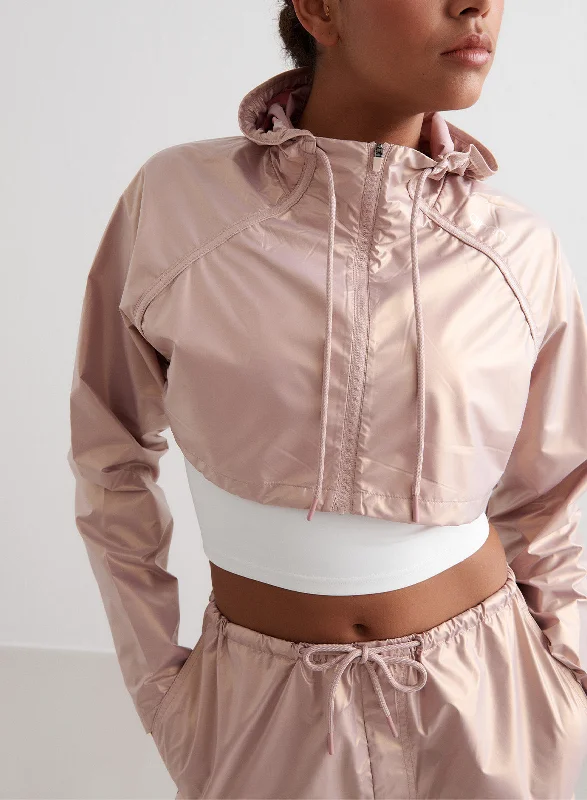 Rose Metallic Cropped Jacket